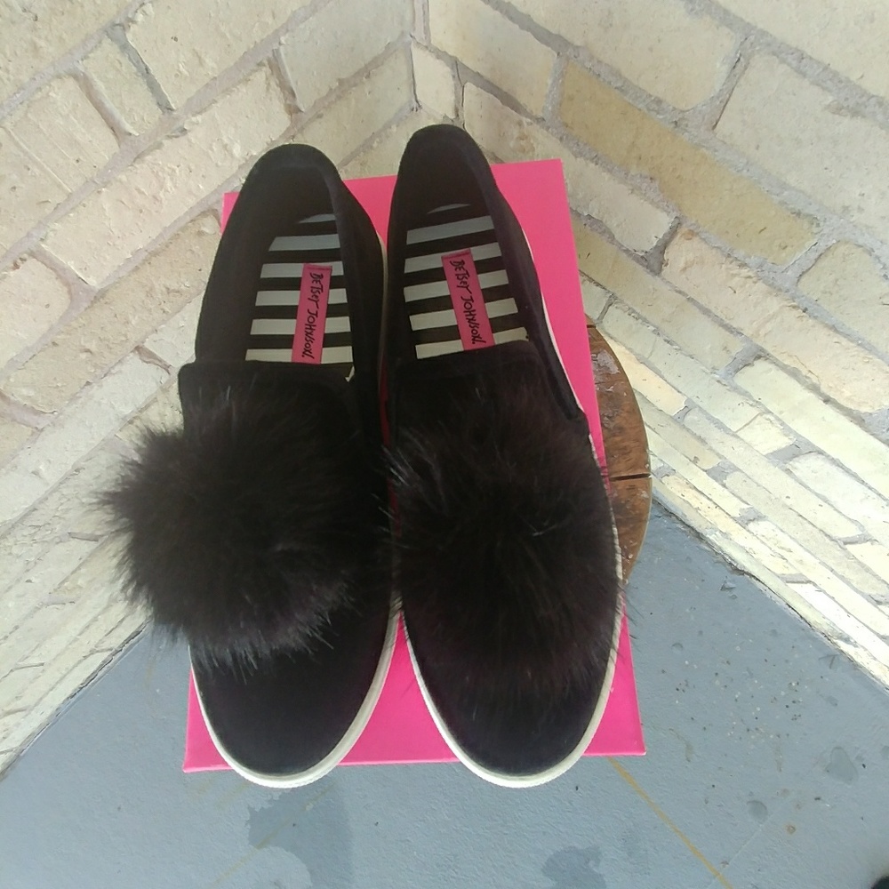 Betsey Johnson Pom Pom Sneakers